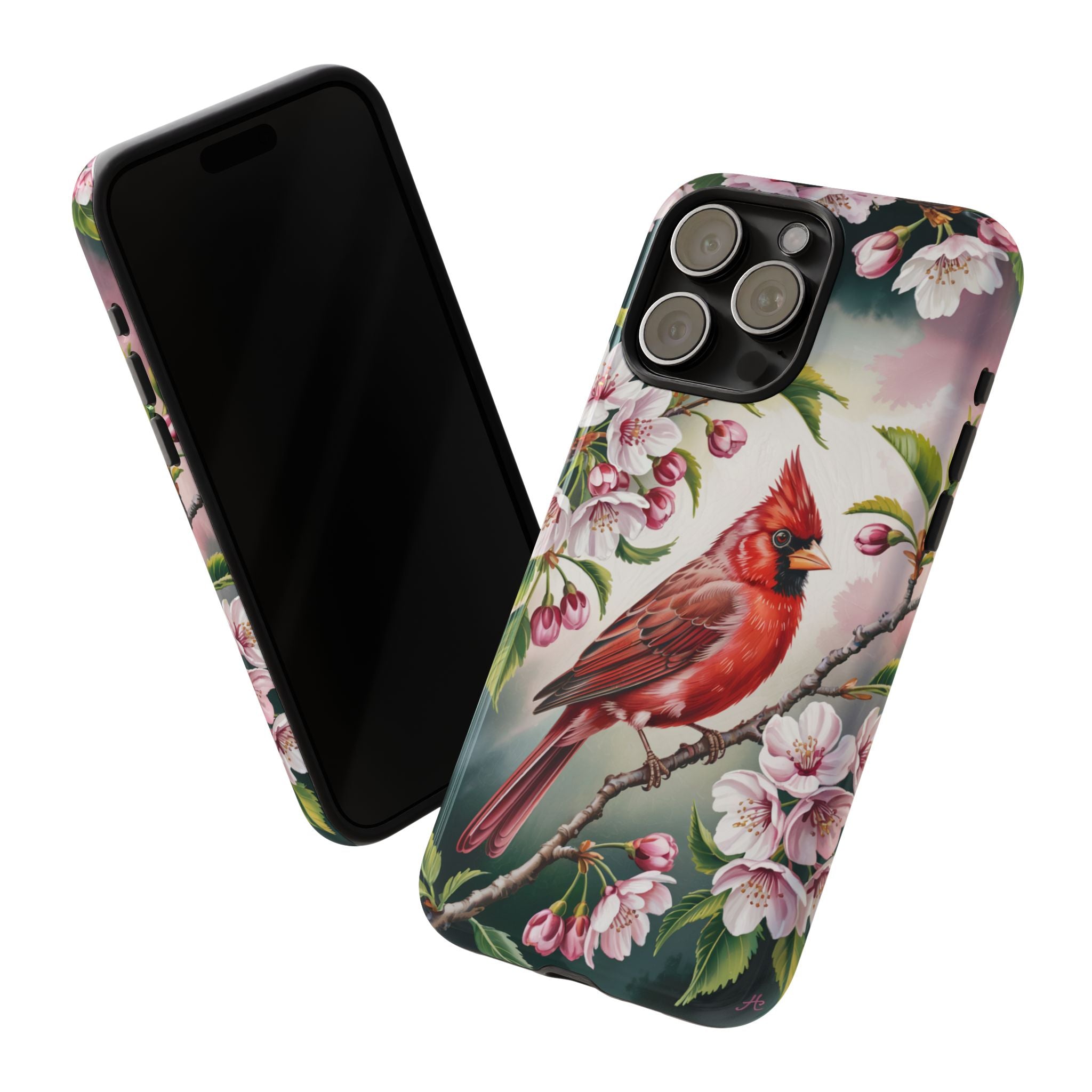 Cardinal Smartphone Case, Red Cardinal on Cherry Tree Branch