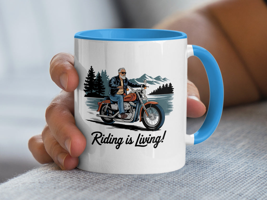 Riding is Living Motorcycle Enthusiast Coffee Cup