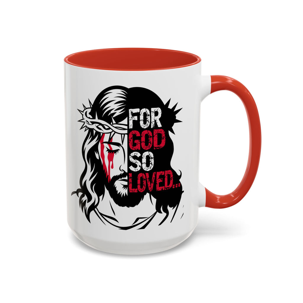 For God So Loved, John 3:16, Christian Bible Verse Coffee Mug