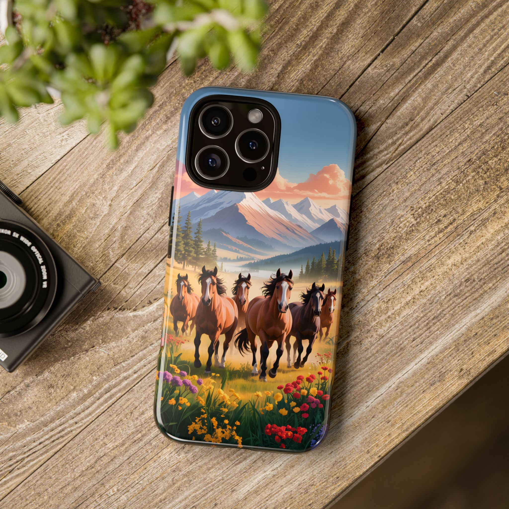Colorful Wild Horses Smartphone Case