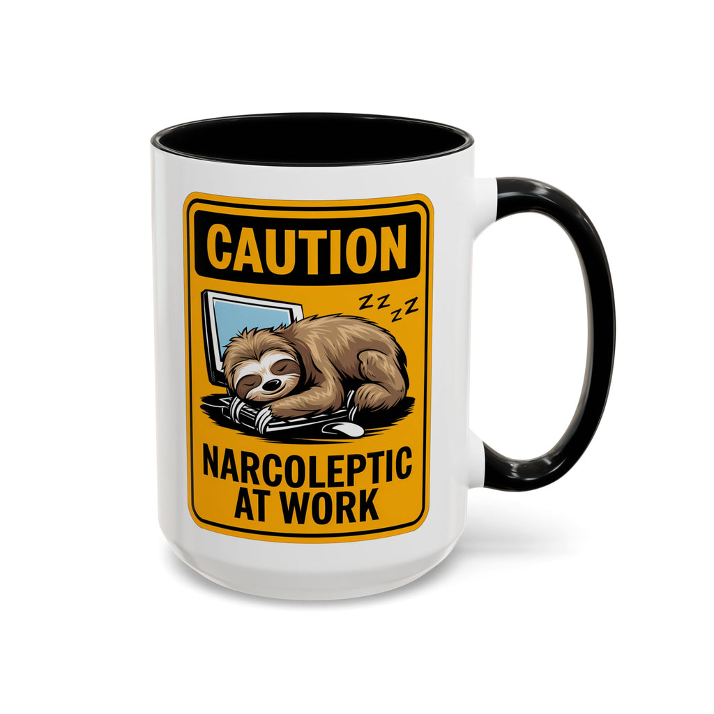 Caution - Narcoleptic at Work, Funny Sloth Coffee Cup