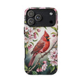 Cardinal Smartphone Case, Red Cardinal on Cherry Tree Branch