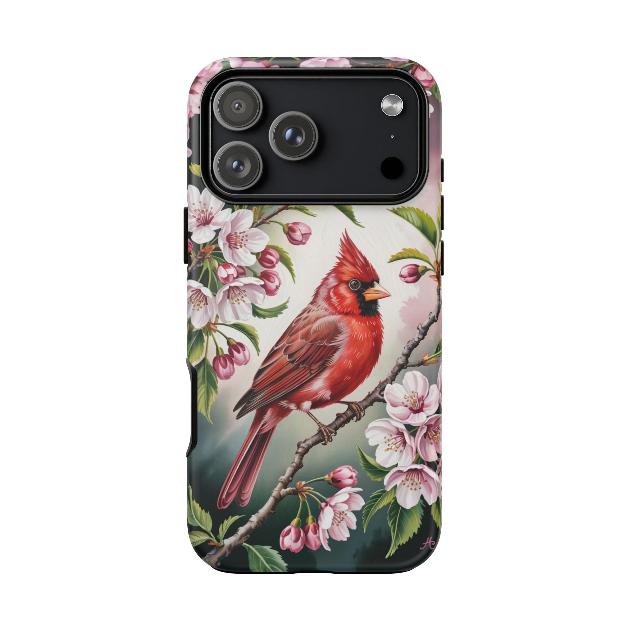 Cardinal Smartphone Case, Red Cardinal on Cherry Tree Branch