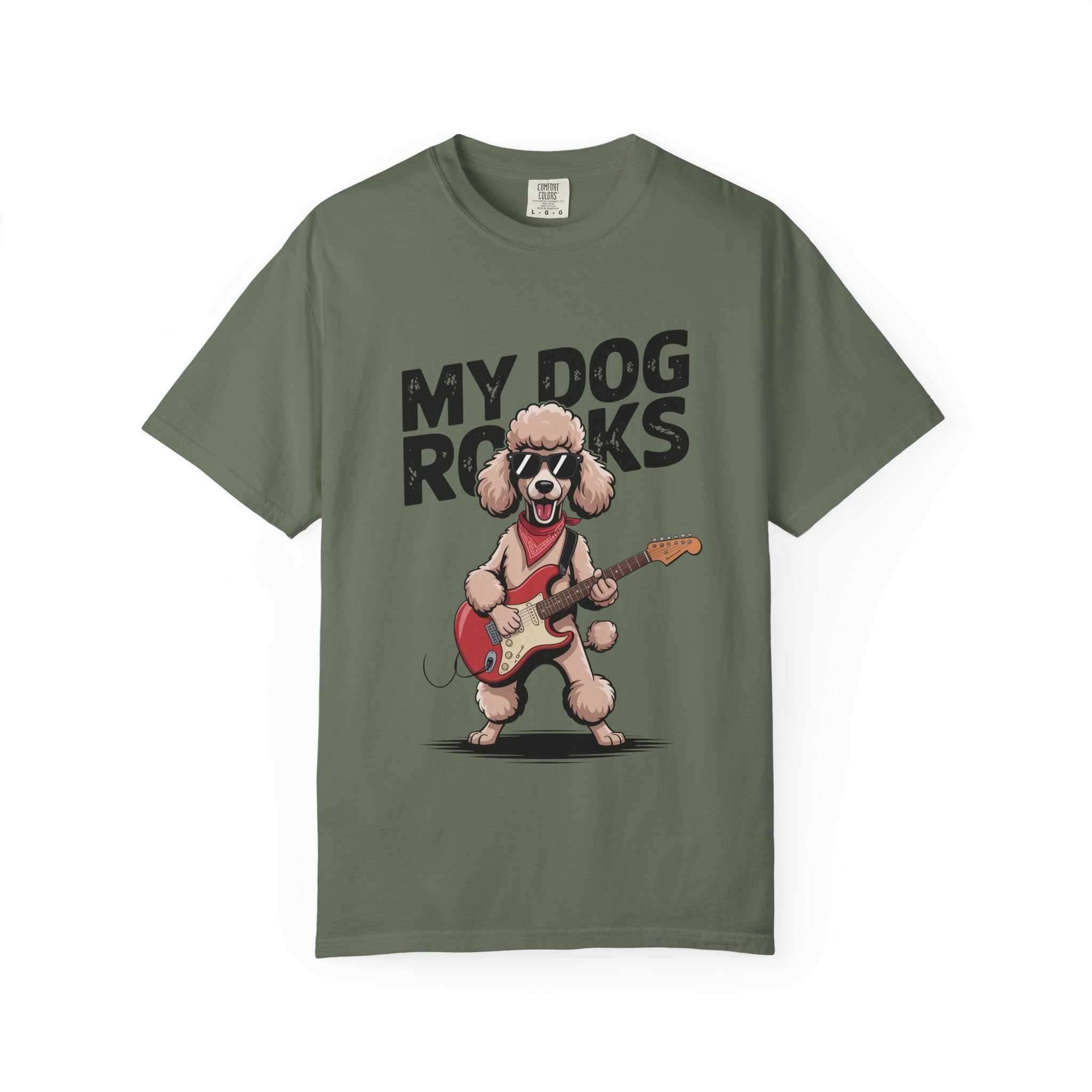 My Dog Rocks, Poodle Guitar T-Shirt