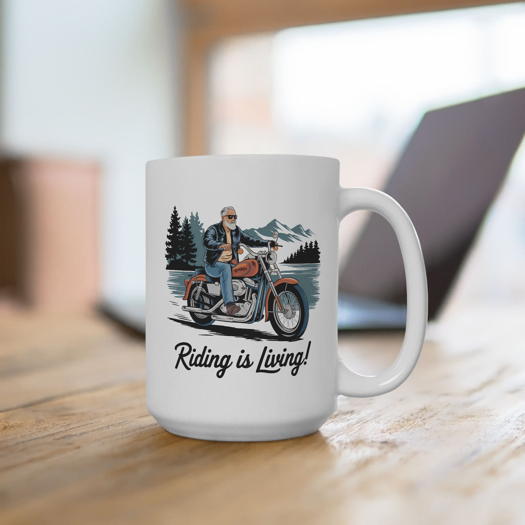 Riding is Living Motorcycle Enthusiast Coffee Cup