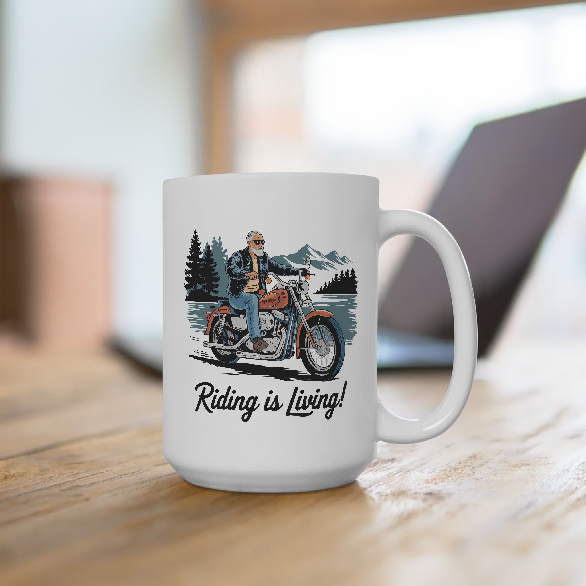 Riding is Living Motorcycle Enthusiast Coffee Cup