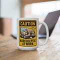 Caution - Narcoleptic at Work, Funny Sloth Coffee Cup