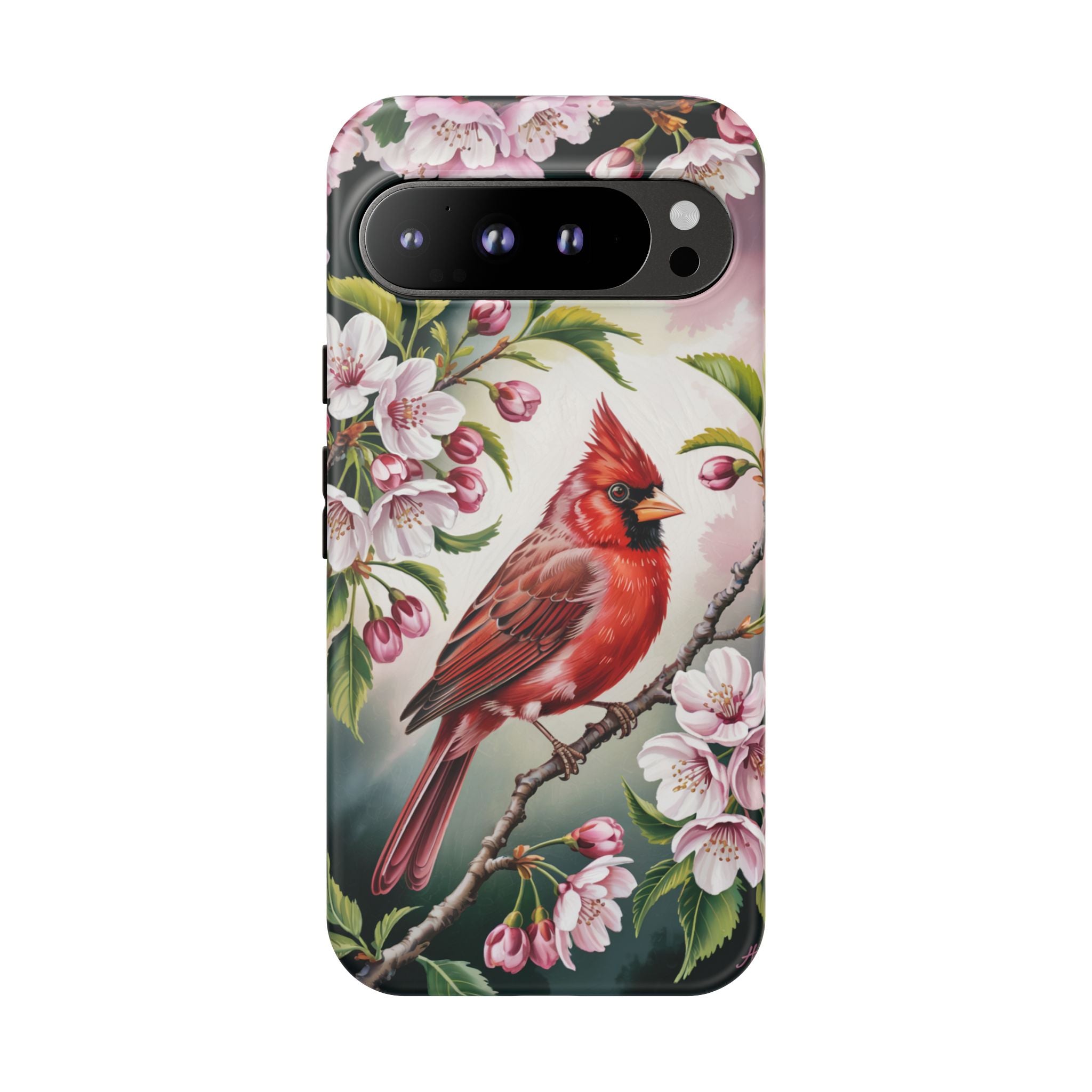 Cardinal Smartphone Case, Red Cardinal on Cherry Tree Branch