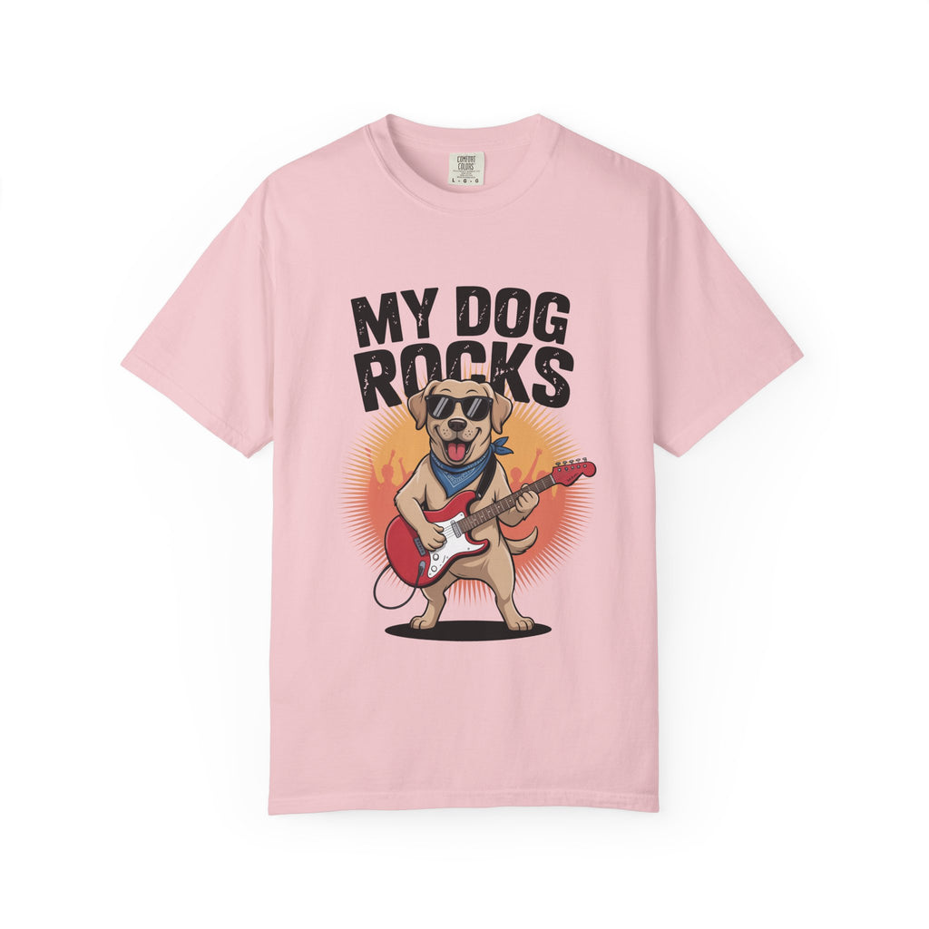My Dog Rocks T-shirt | Labrador Retriever Playing Guitar Tee