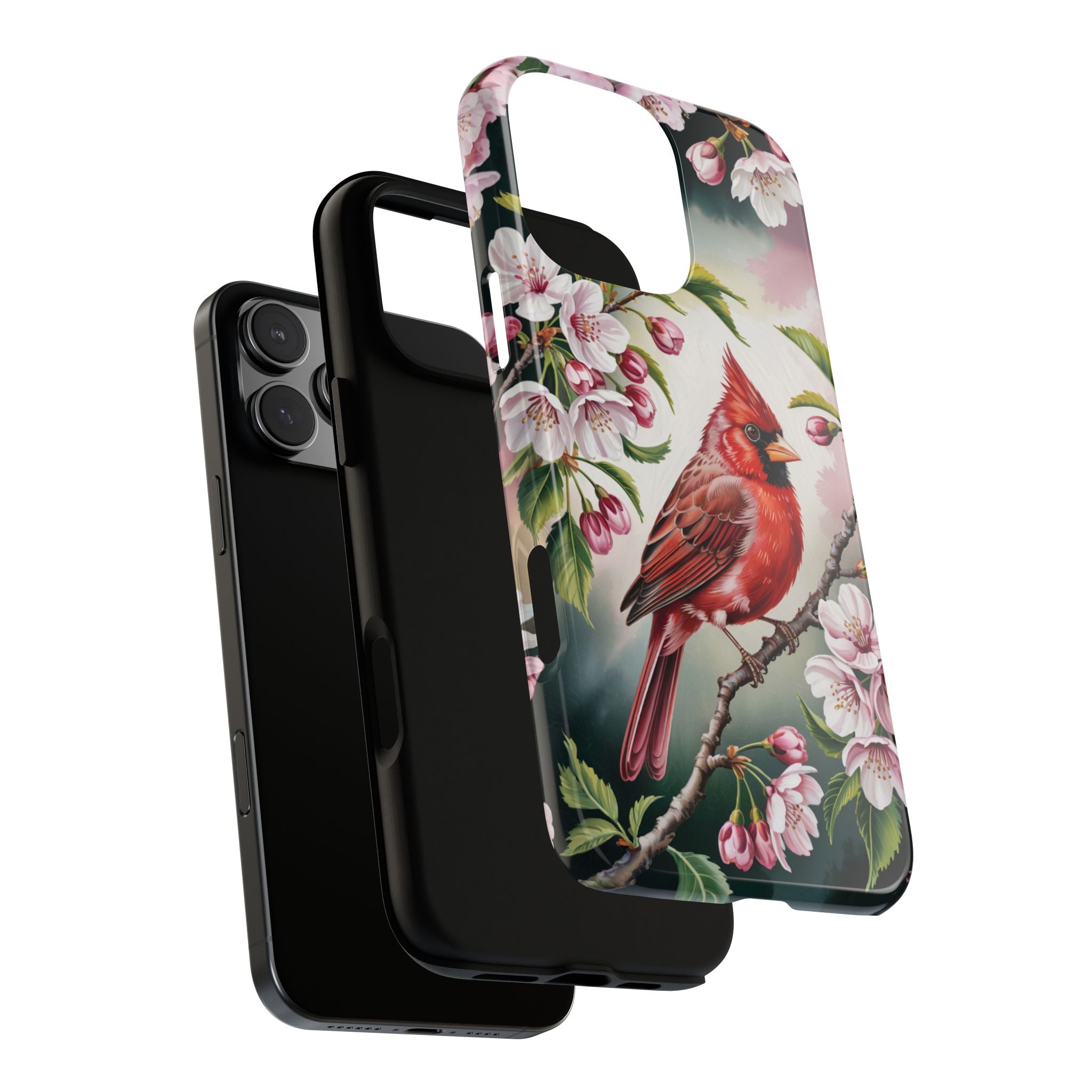 Cardinal Smartphone Case, Red Cardinal on Cherry Tree Branch