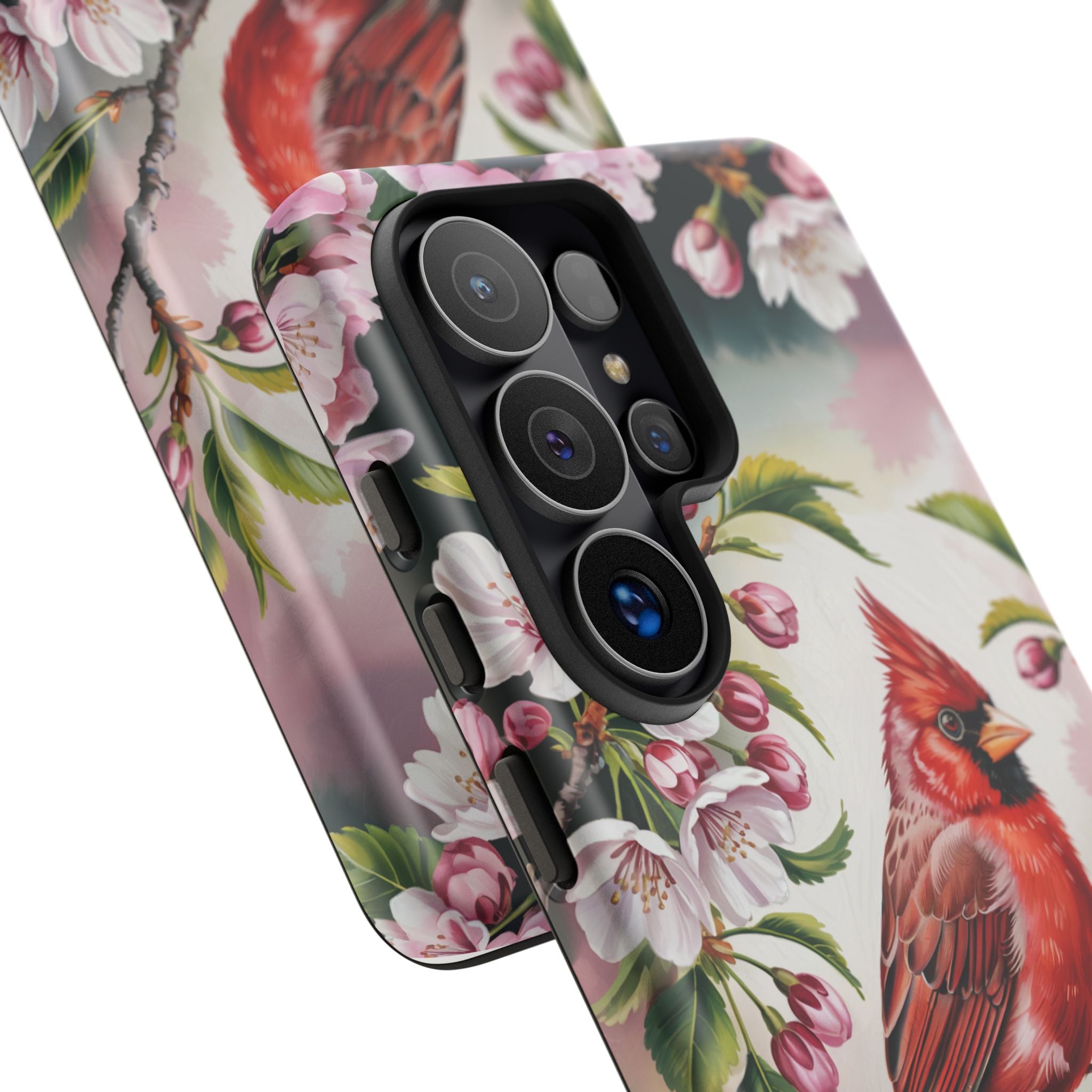 Cardinal Smartphone Case, Red Cardinal on Cherry Tree Branch