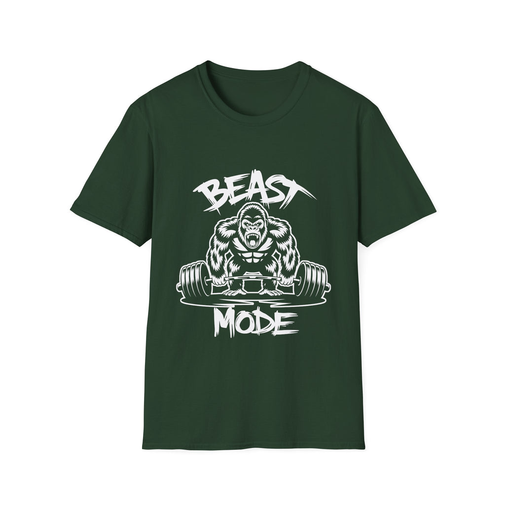 Beast Mode Exercise T-Shirt with a Gorilla Lifting Weights
