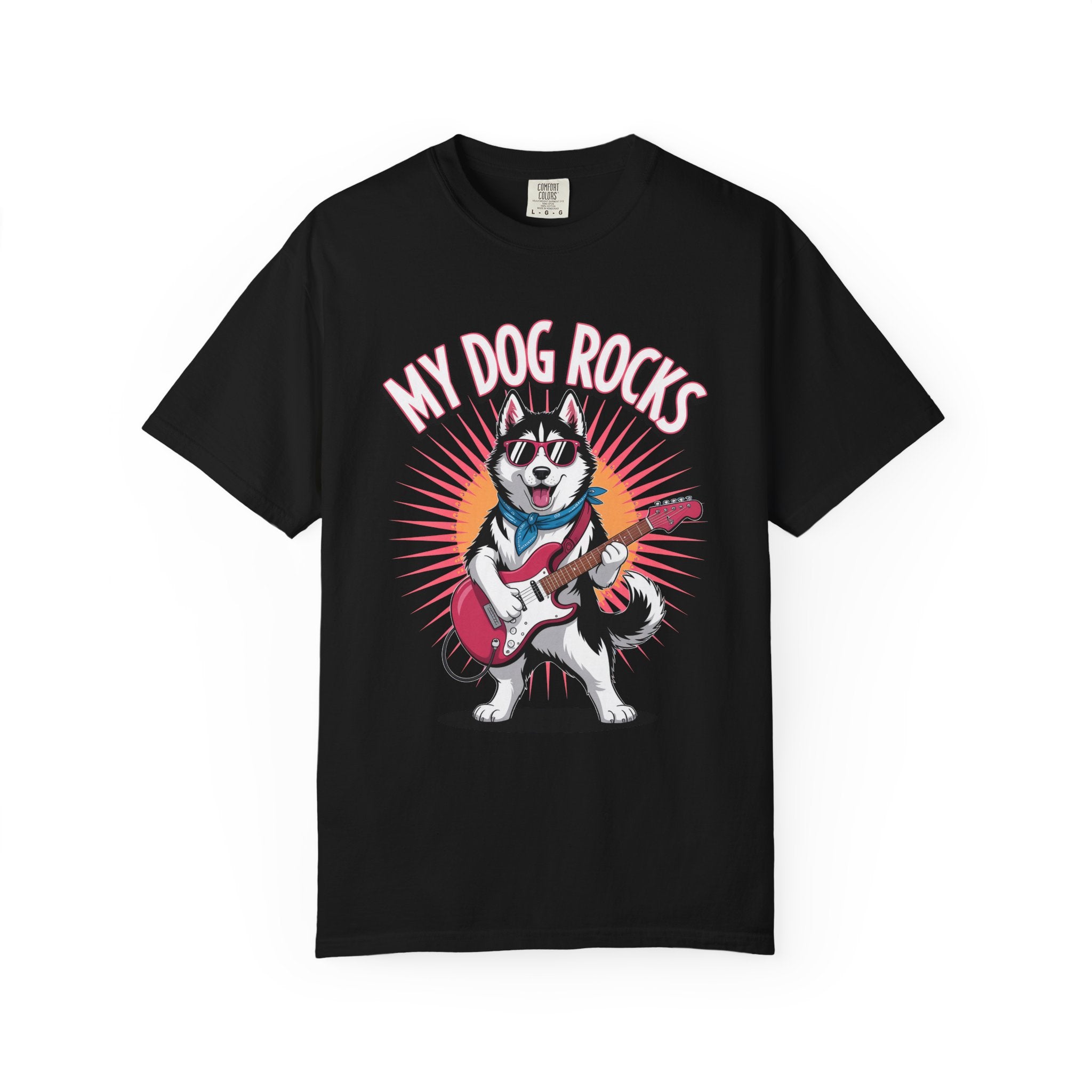 My Dog Rocks T-Shirt | Husky Playing Guitar Tee