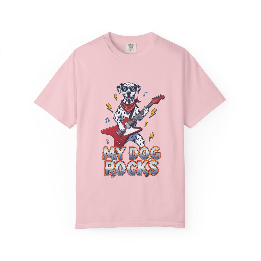 My Dog Rocks T-Shirt, Dalmatian Guitar Tee