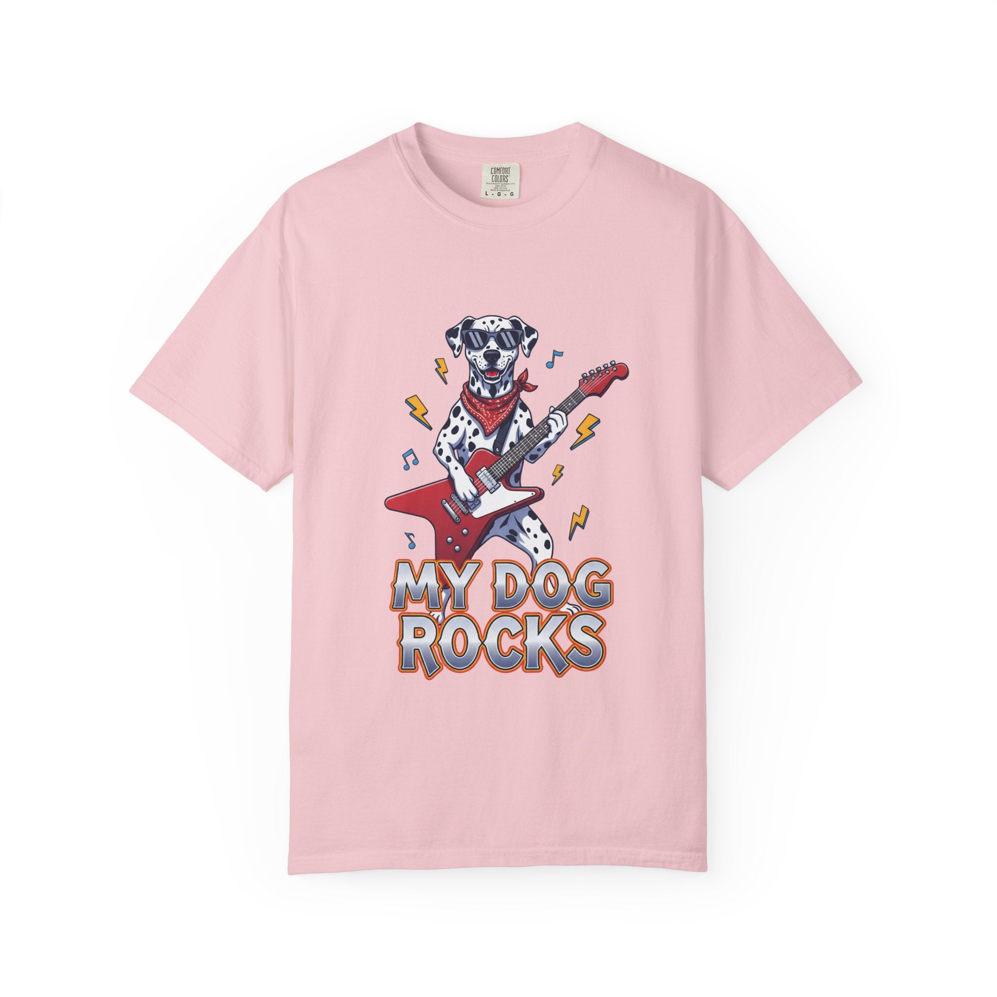 My Dog Rocks T-Shirt, Dalmatian Guitar Tee