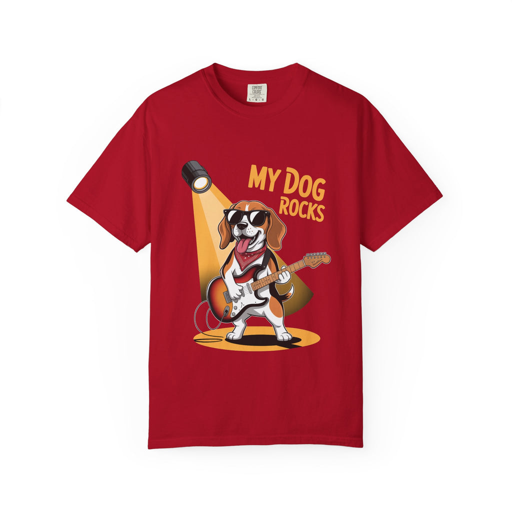 My Dog Rocks T-Shirt, Beagle Guitarist Tee