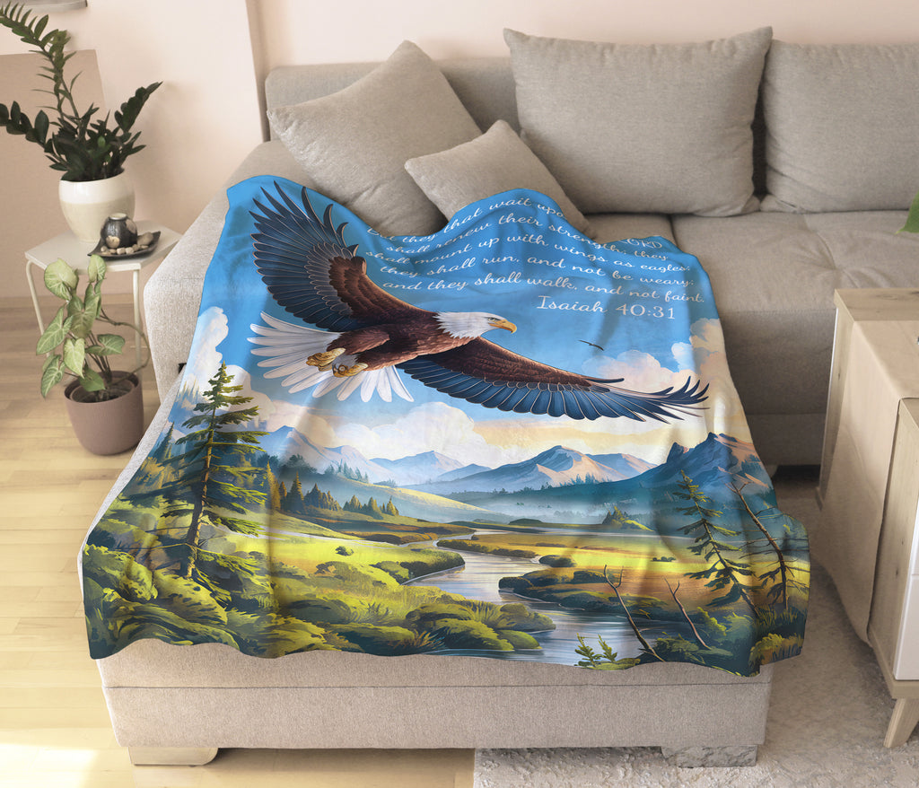 Isaiah 40:31 Microfiber Blanket, They That Wait Upon the LORD Shall Renew Their Strength