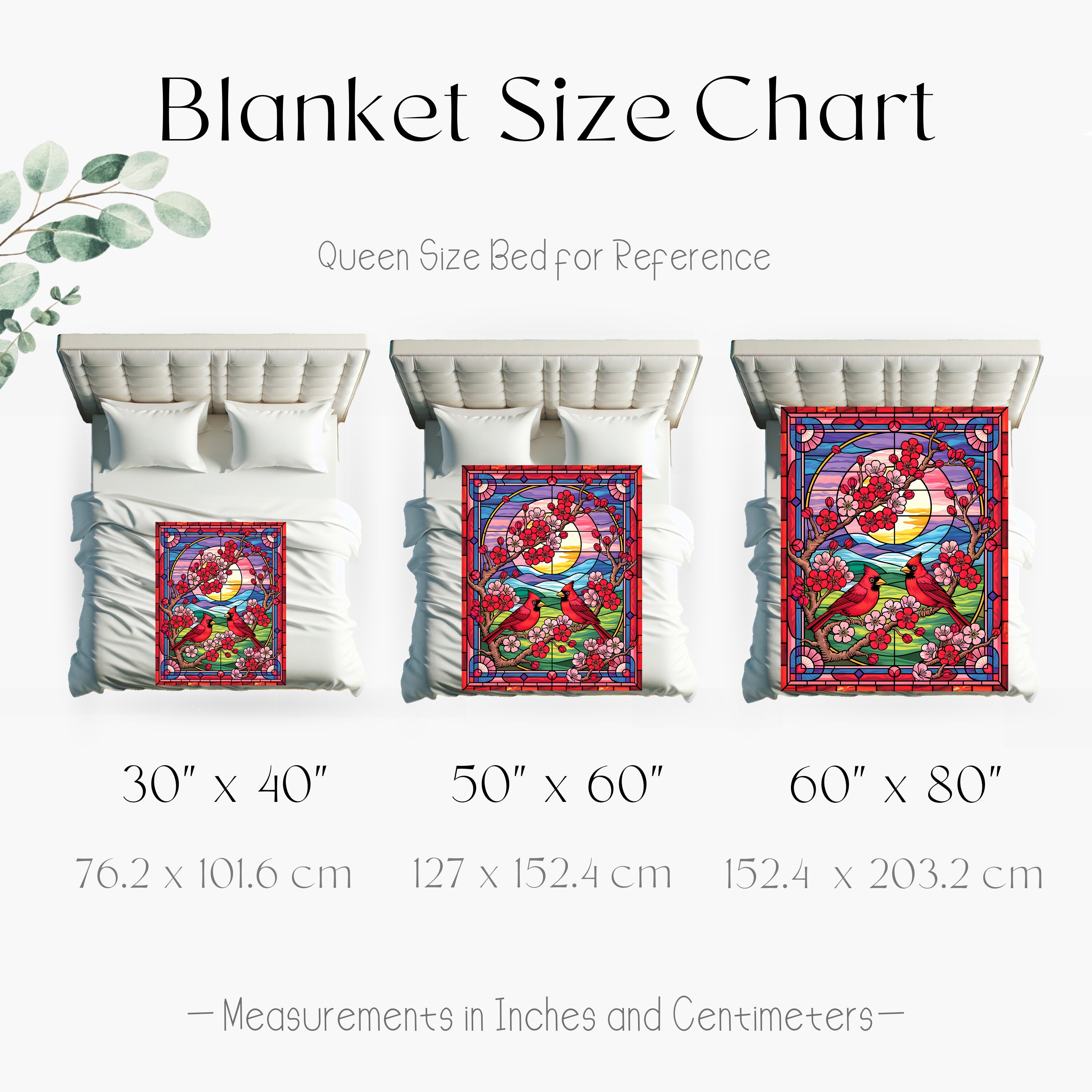 Stained-Glass Cardinal Red Bird Microfiber Blanket