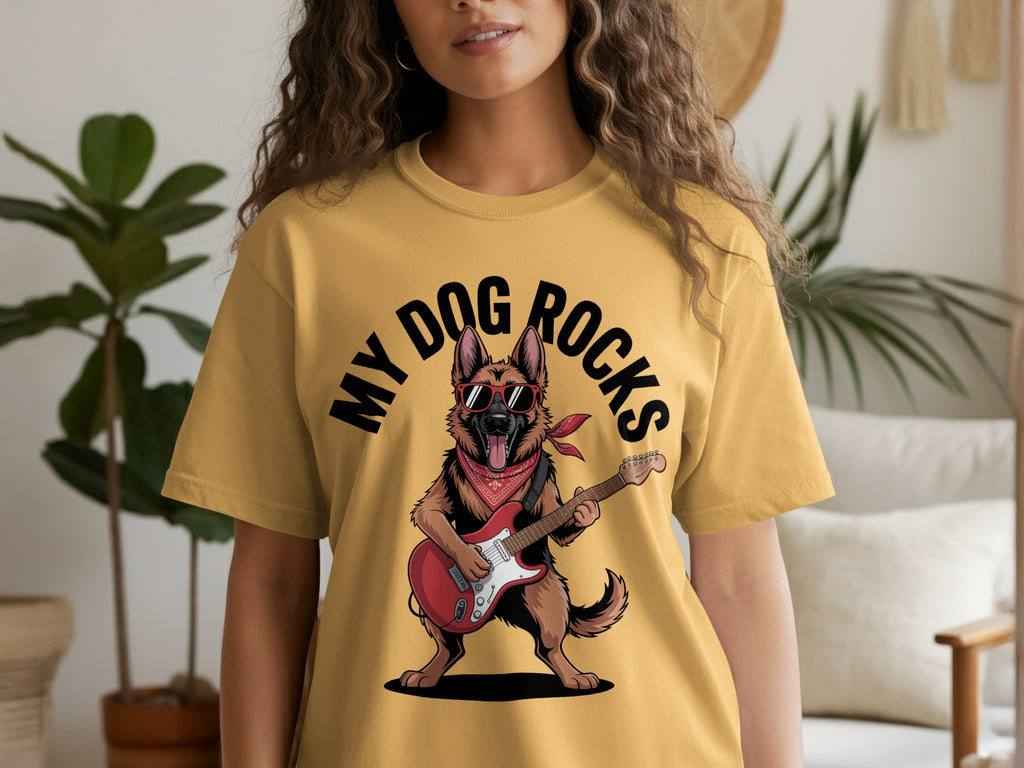My Dog Rocks T-shirt | German Shepherd Rock & Roll Tee