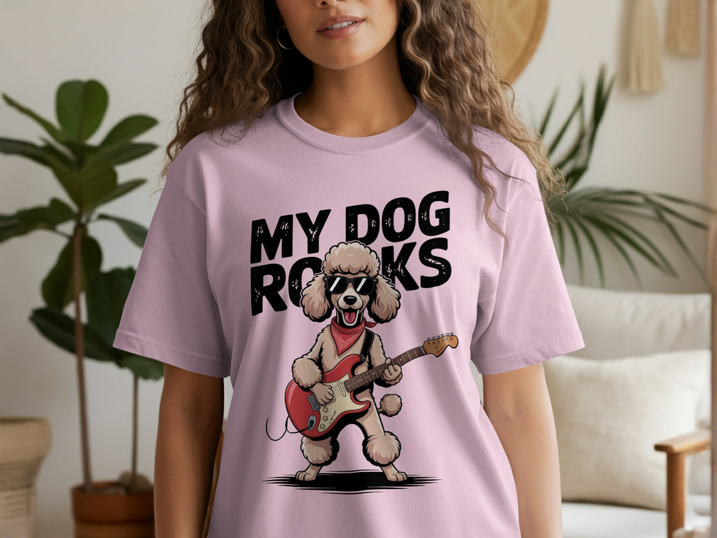 My Dog Rocks, Poodle Guitar T-Shirt