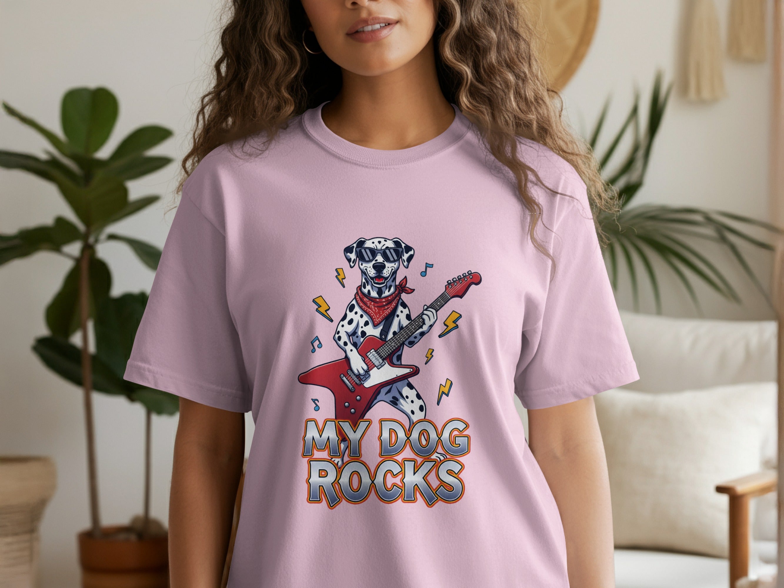 My Dog Rocks T-Shirt, Dalmatian Guitar Tee