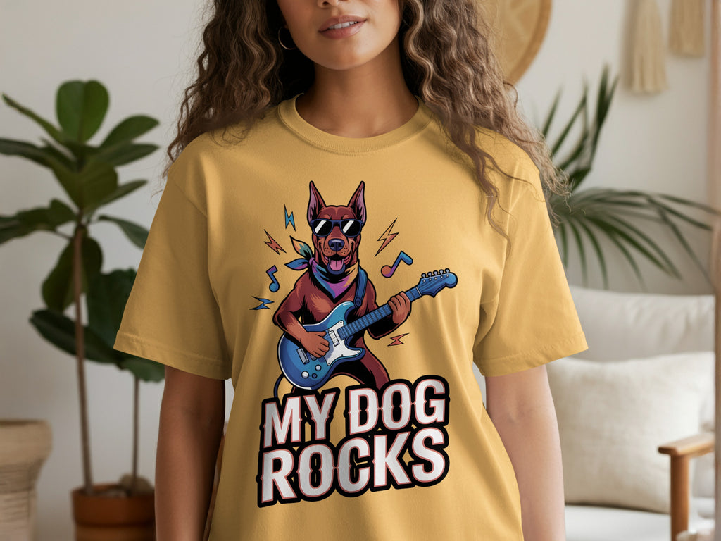 My Dog Rocks T-Shirts, Doberman Pinscher Guitar Tee