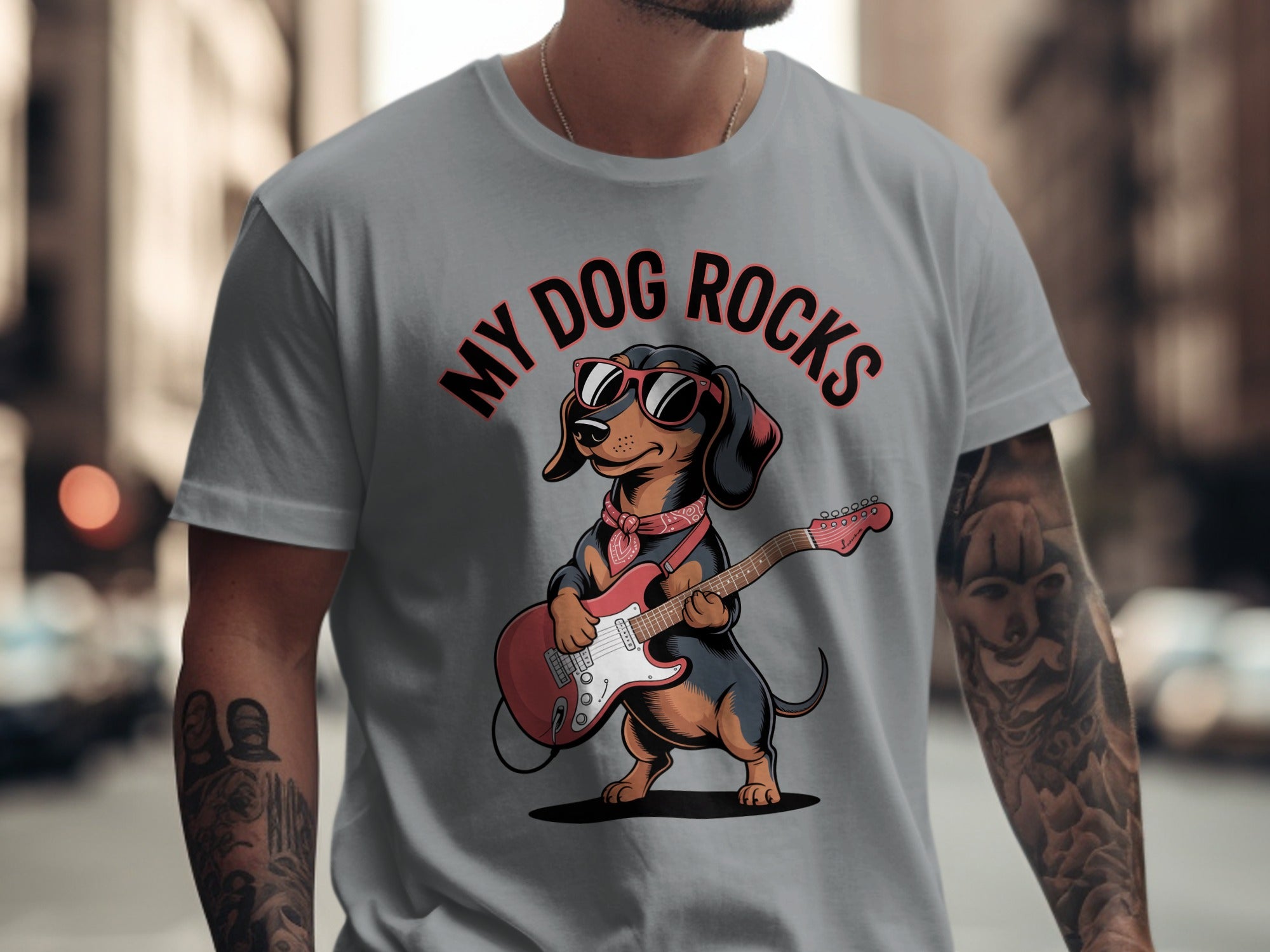 My Dog Rocks Tee, Dachshund Dog T-Shirt