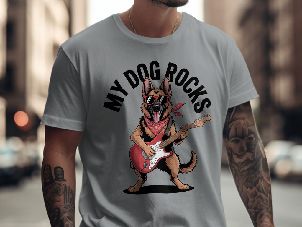 My Dog Rocks T-shirt | German Shepherd Rock & Roll Tee