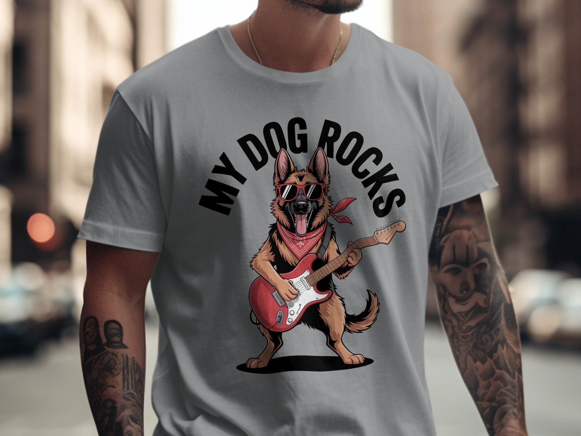 My Dog Rocks T-shirt | German Shepherd Rock & Roll Tee