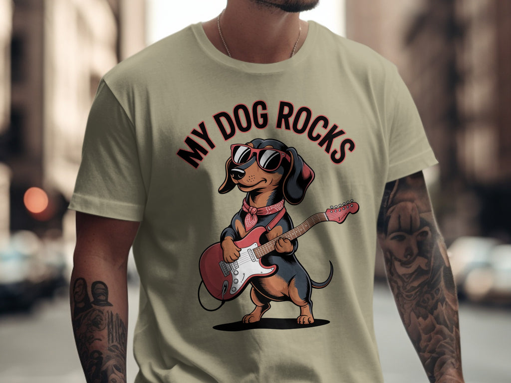 My Dog Rocks Tee, Dachshund Dog T-Shirt