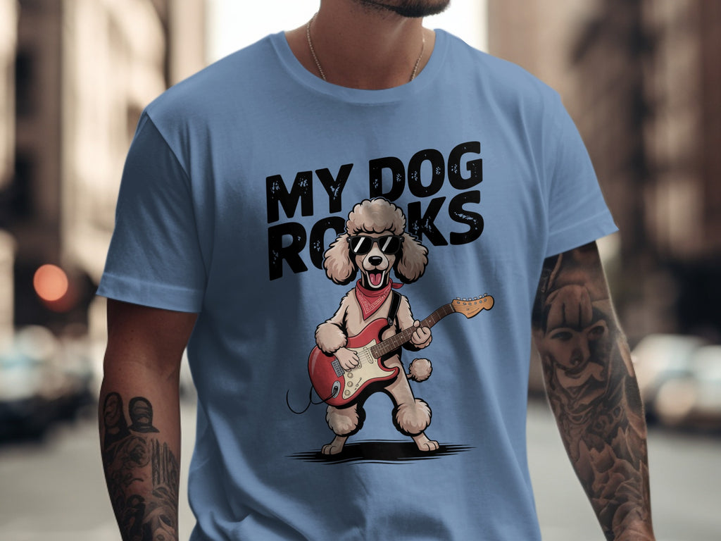 My Dog Rocks, Poodle Guitar T-Shirt