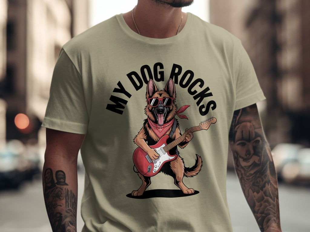 My Dog Rocks T-shirt | German Shepherd Rock & Roll Tee