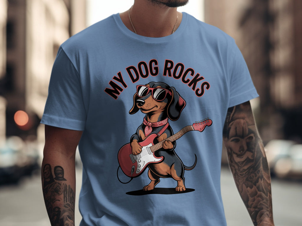 My Dog Rocks Tee, Dachshund Dog T-Shirt