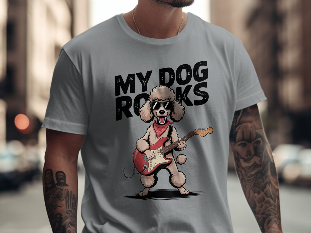 My Dog Rocks, Poodle Guitar T-Shirt