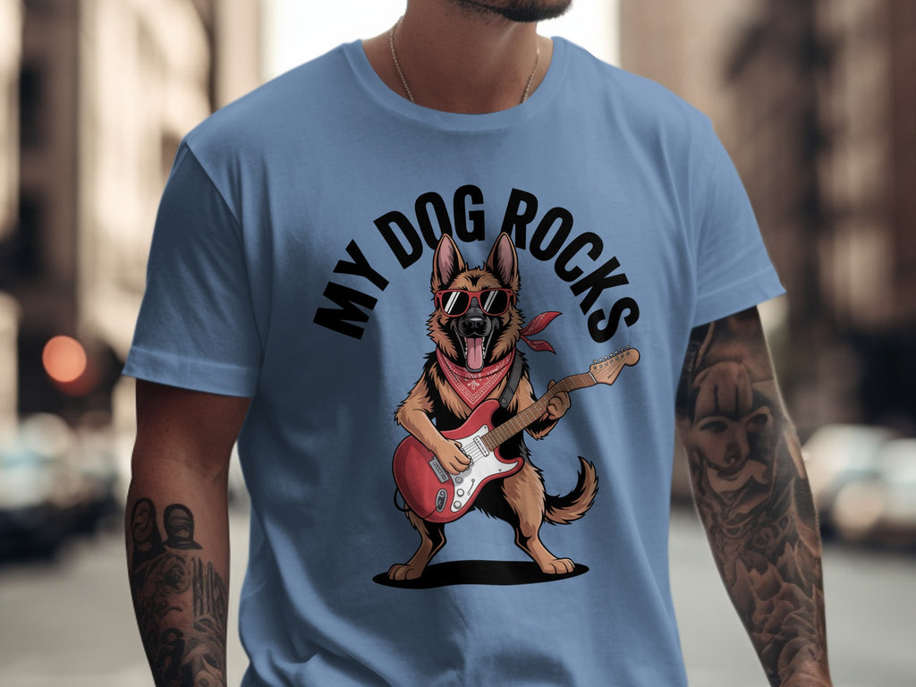 My Dog Rocks T-shirt | German Shepherd Rock & Roll Tee