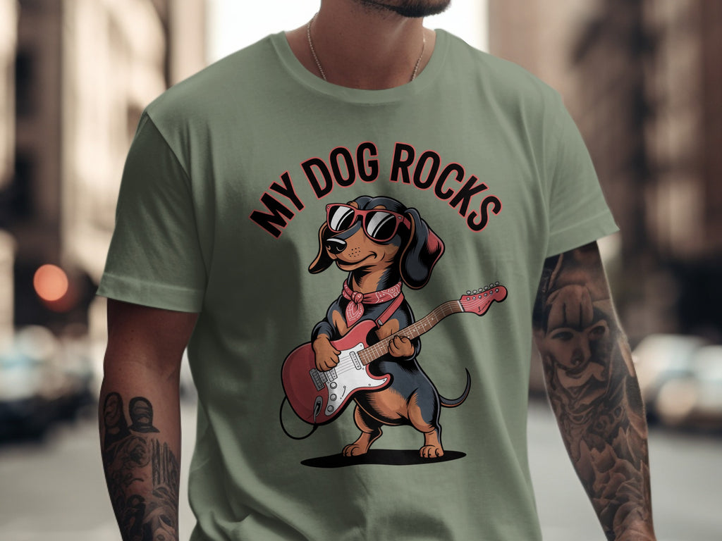 My Dog Rocks Tee, Dachshund Dog T-Shirt