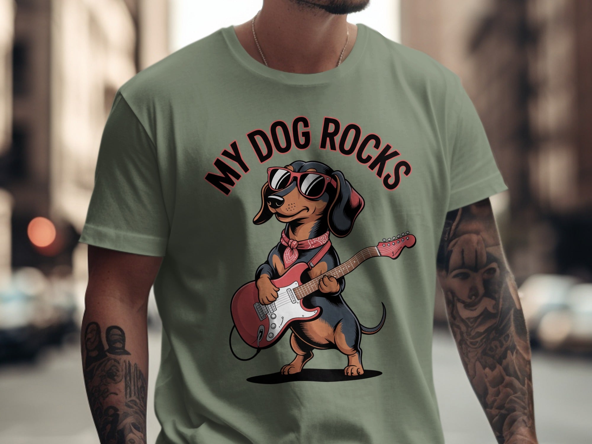 My Dog Rocks Tee, Dachshund Dog T-Shirt