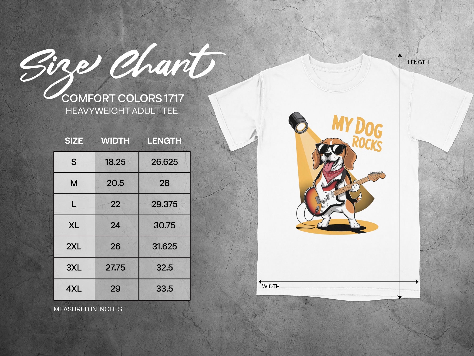 My Dog Rocks T-Shirt, Beagle Guitarist Tee