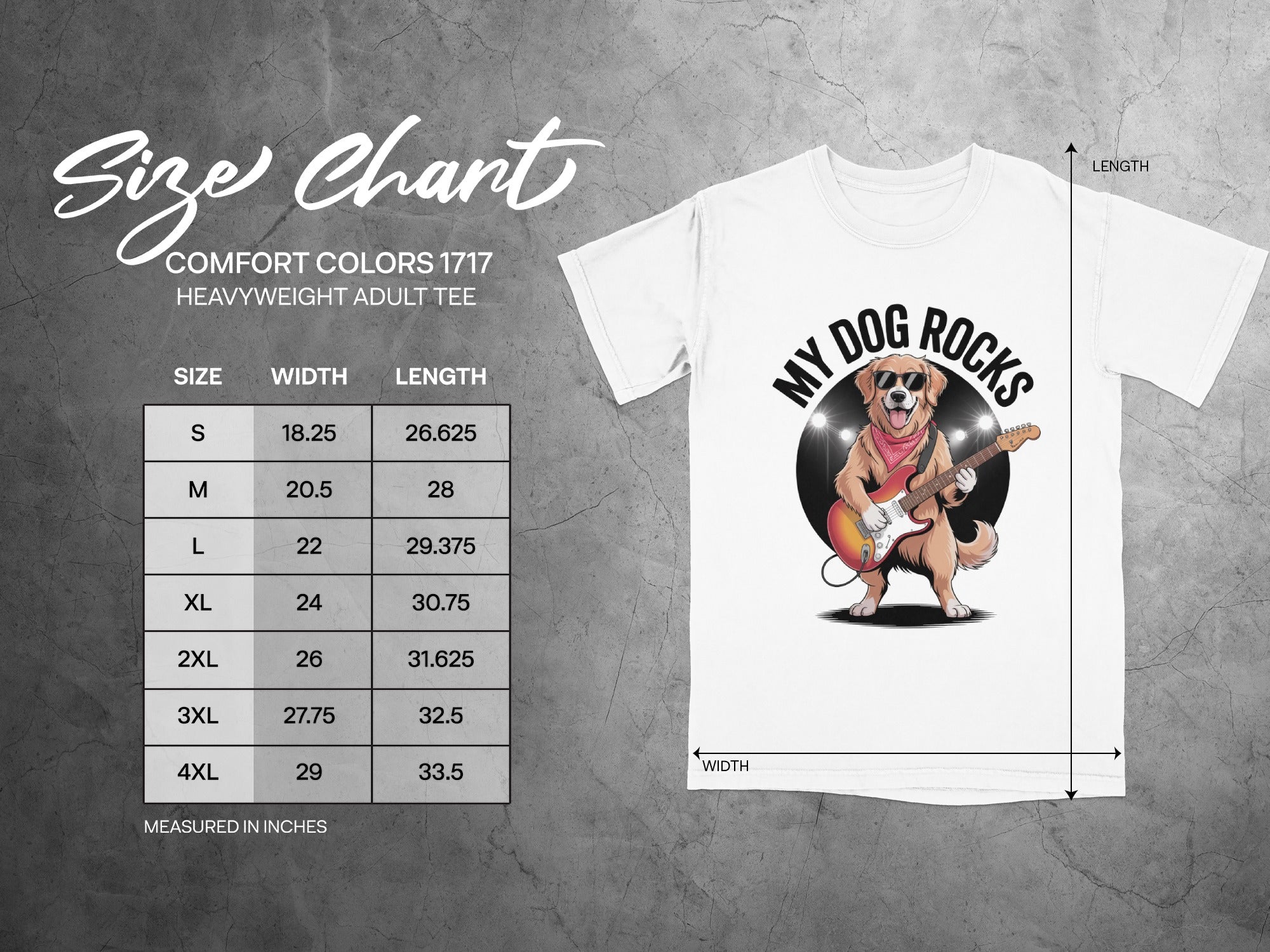 My Dog Rocks T-shirt, Golden Retriever Playing Guitar Tee