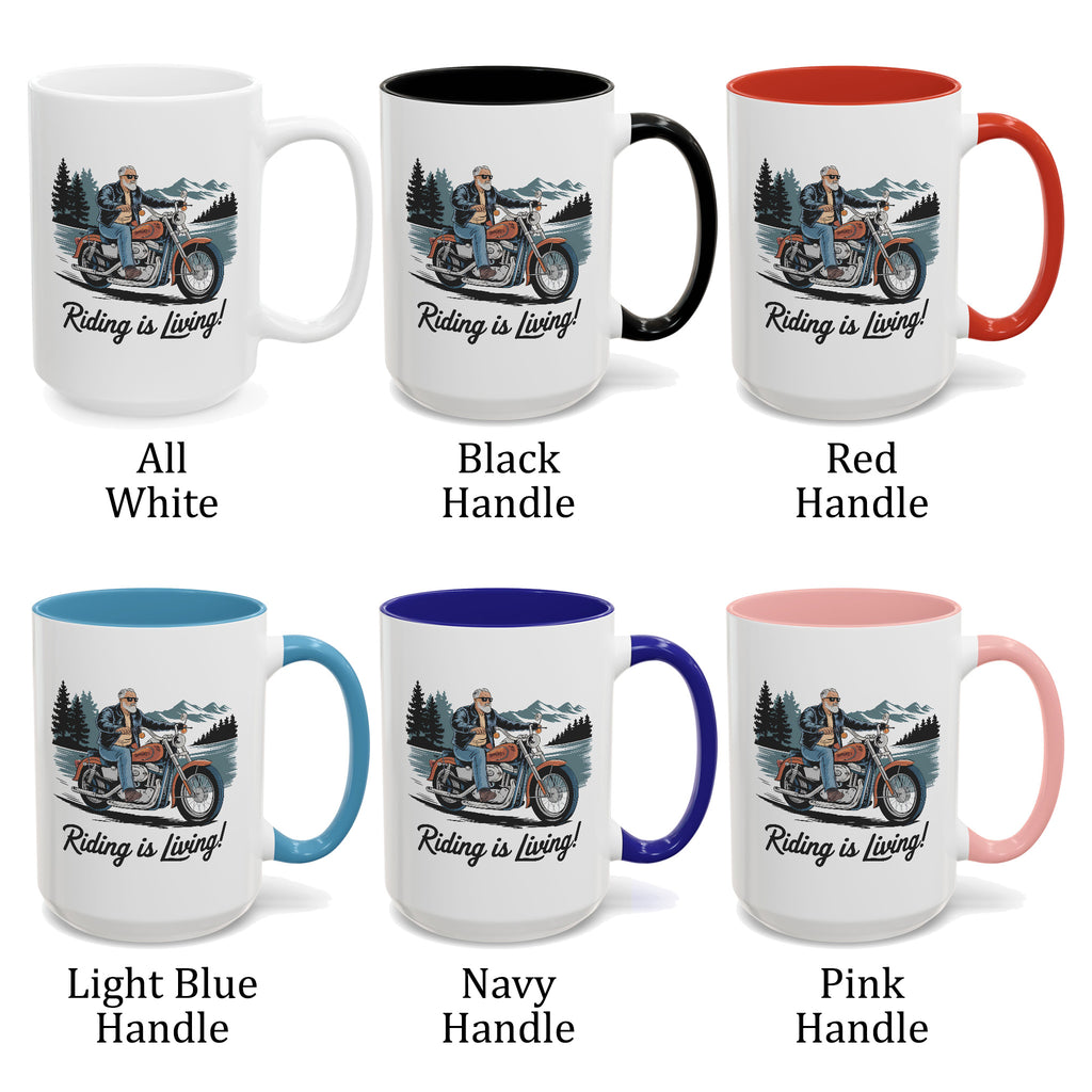 Riding is Living Motorcycle Enthusiast Coffee Cup