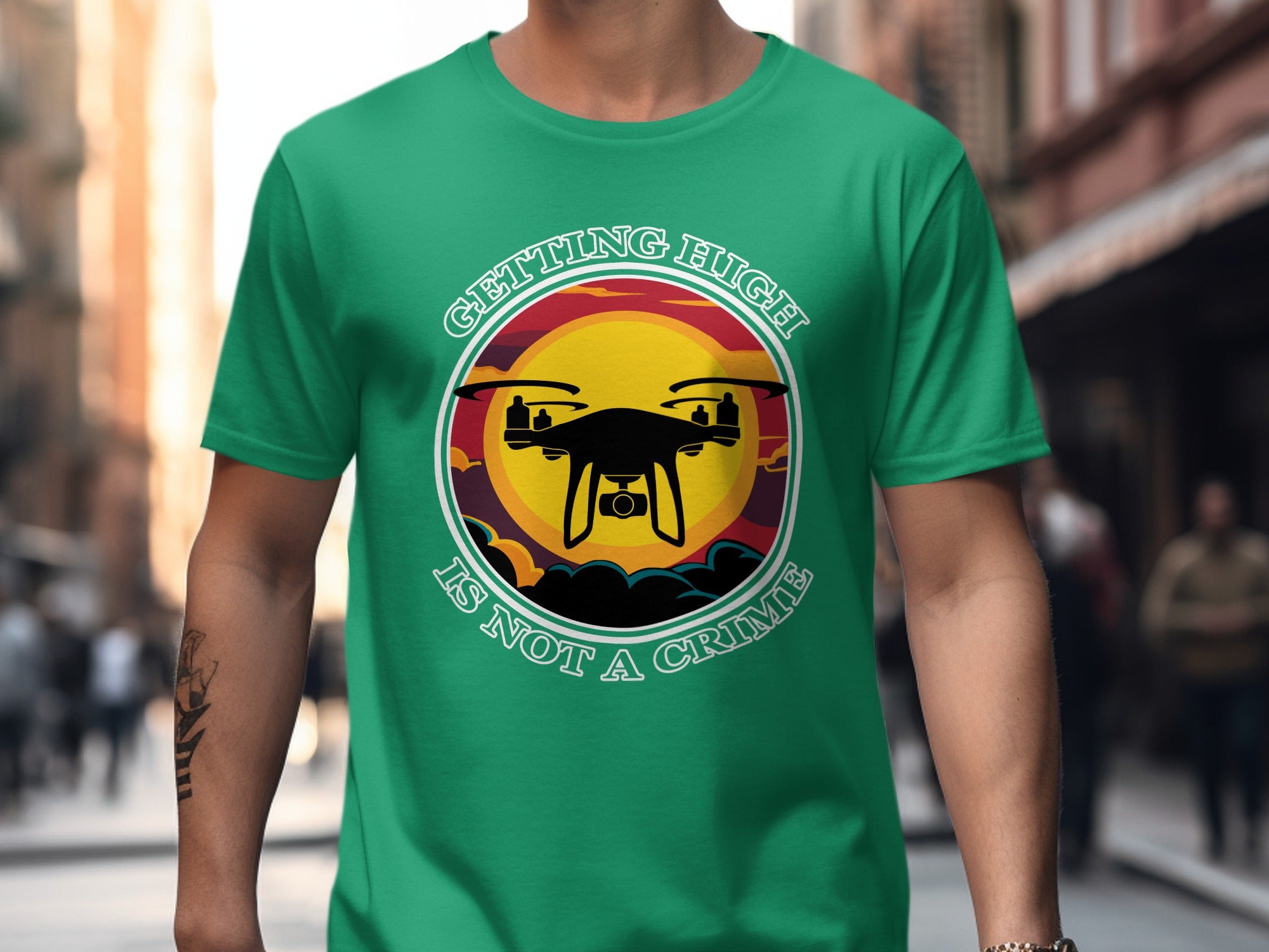Getting High Is Not A Crime Funny Drone T-shirt