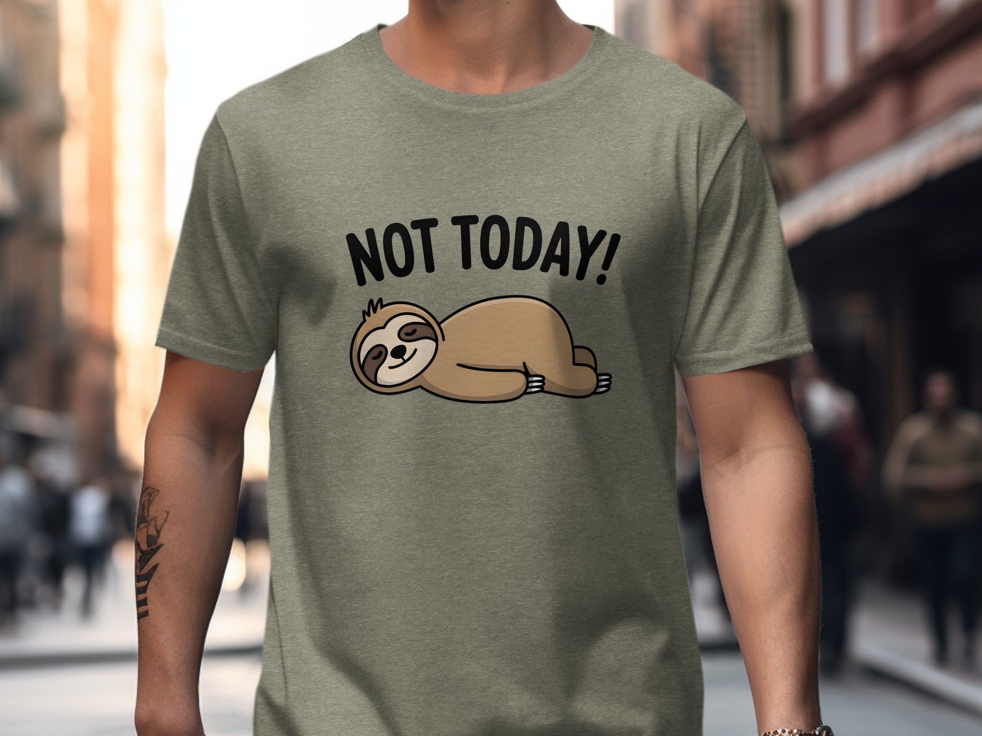 Not Today Funny Sloth T-Shirt