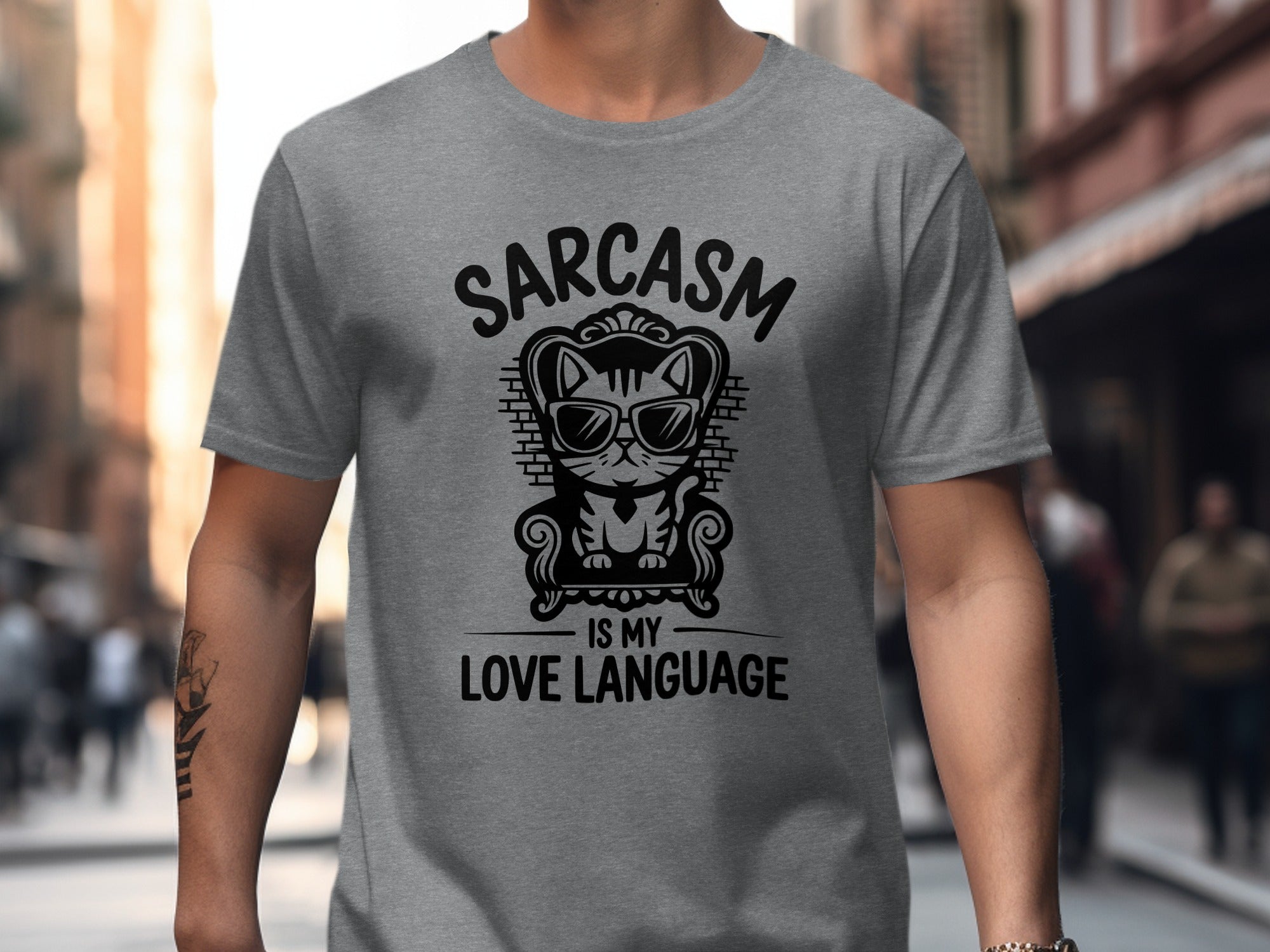 Sarcasm Is My Love Language Funny Cat T-Shirt