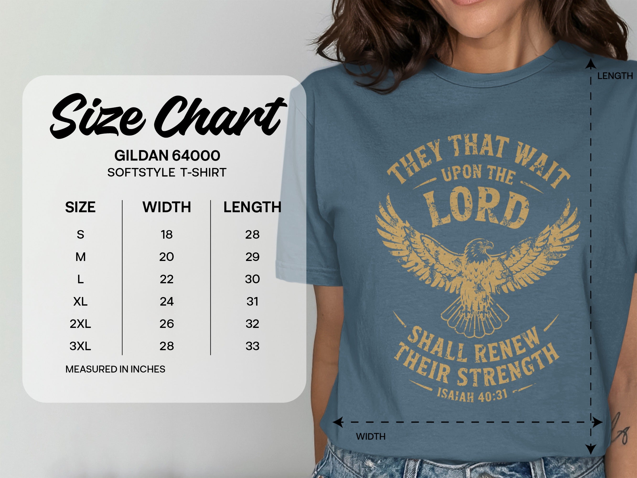 Isaiah 40:31 T-shirt, They That Wait Upon The LORD Shall Renew Their Strength, Brown Ink