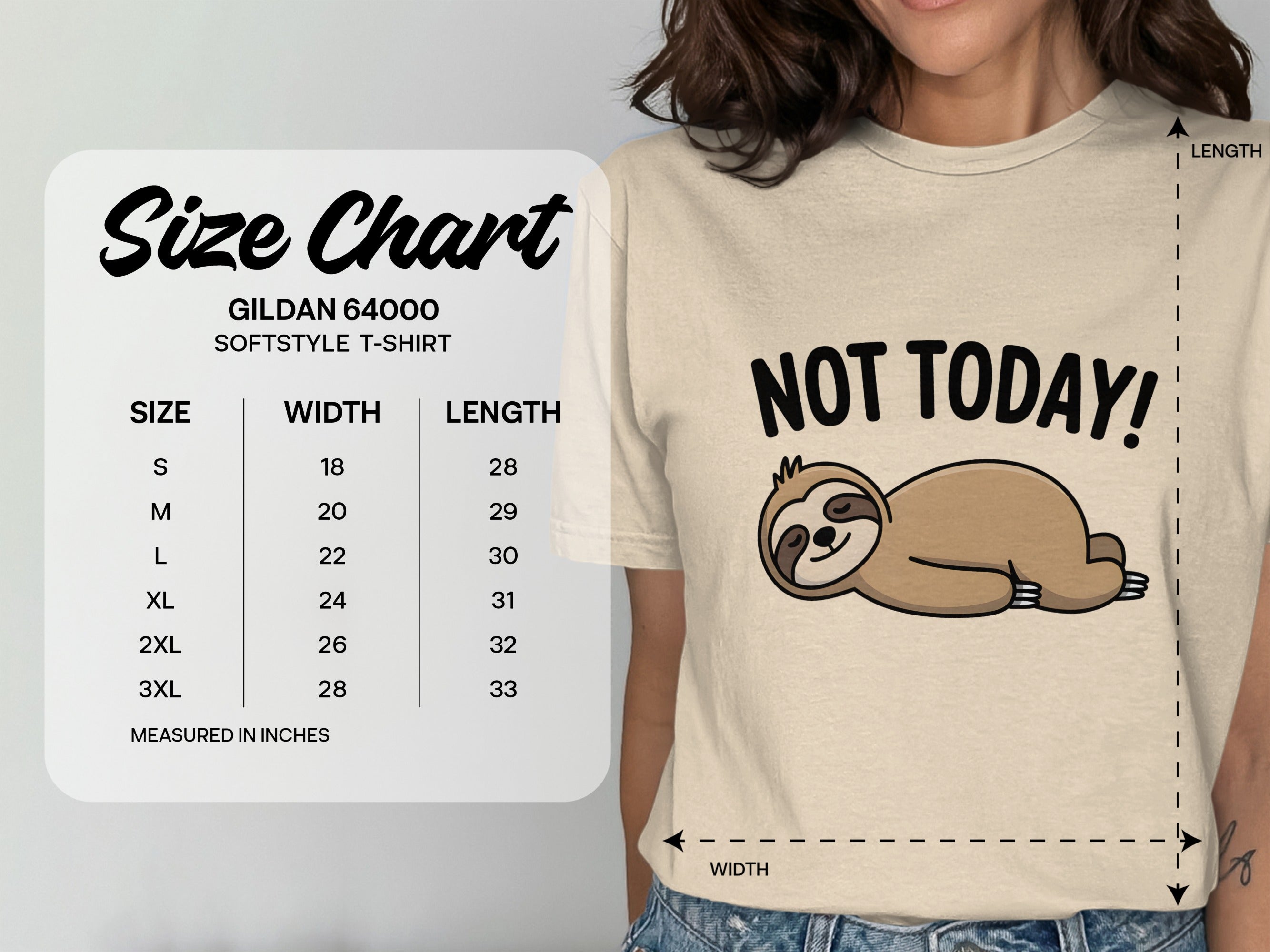 Not Today Funny Sloth T-Shirt