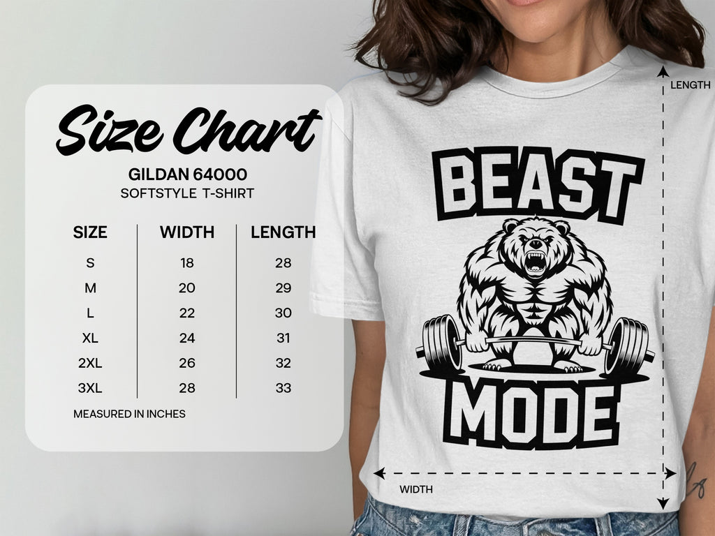 Beast Mode Exercise T-Shirt with a Bear Lifting Weights