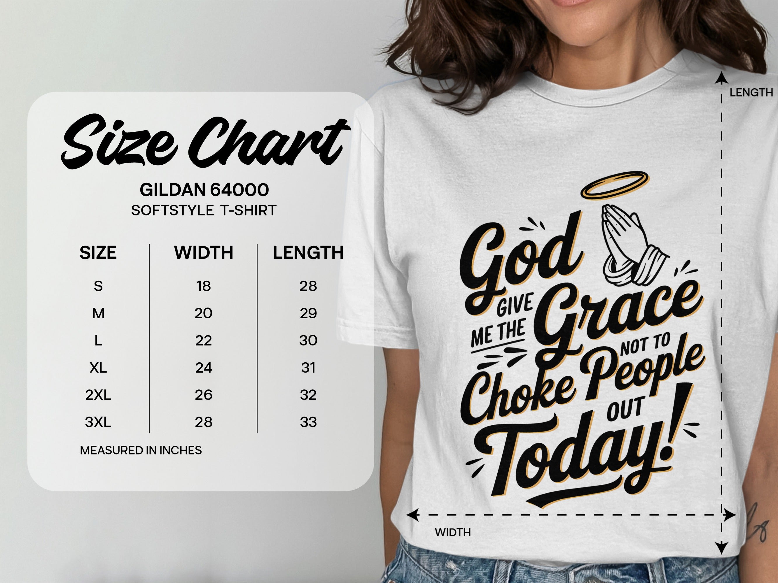 God Give Me The Grace Not To Choke People Out Today, Humorous Christian T-Shirt