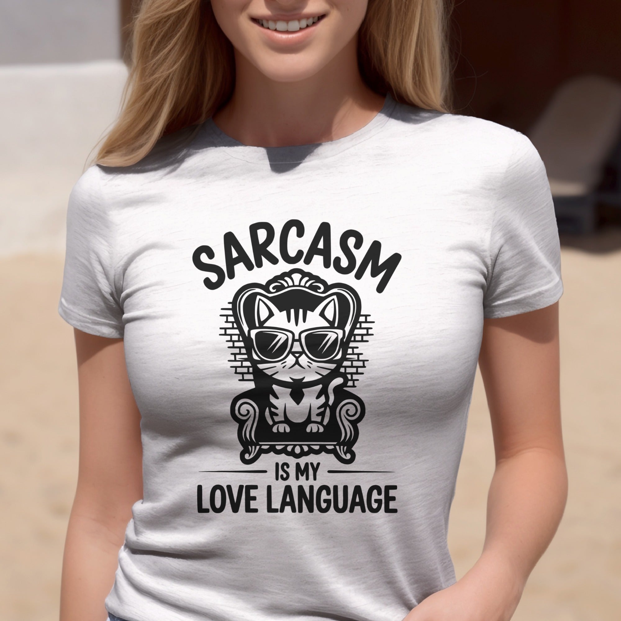 Sarcasm Is My Love Language Funny Cat T-Shirt