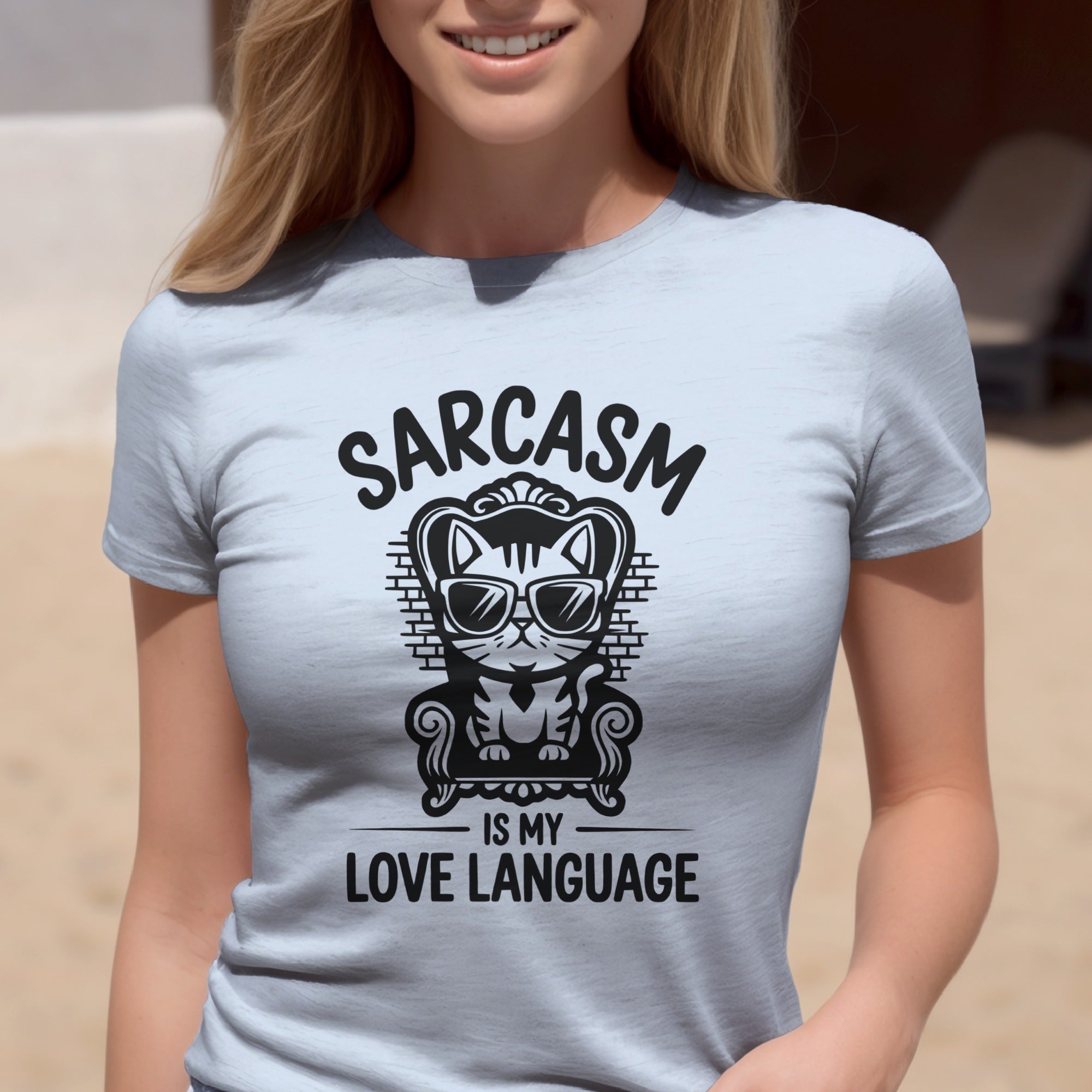 Sarcasm Is My Love Language Funny Cat T-Shirt