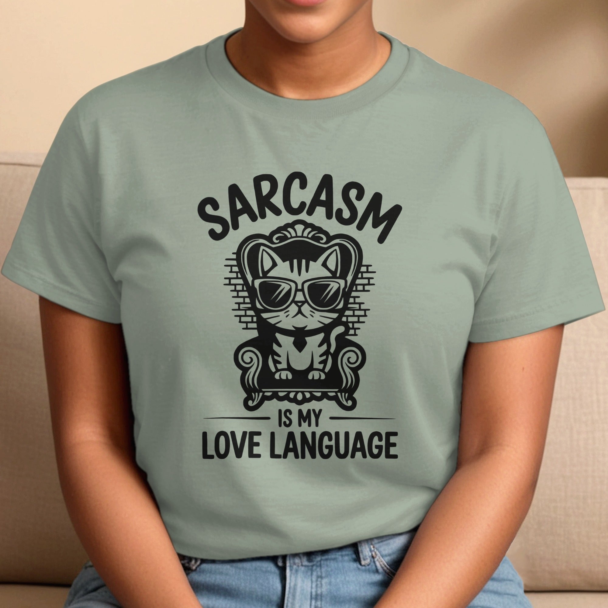 Sarcasm Is My Love Language Funny Cat T-Shirt